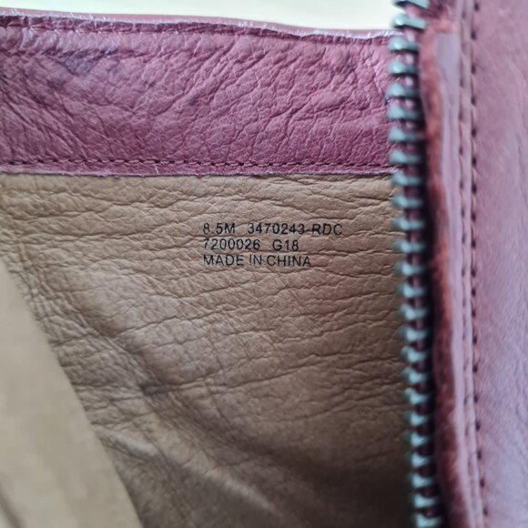 Frye Flynn Ankle Boots Booties Zip Block Heel Red Clay Pointed Toe 8.5 Leather - Picture 8 of 8